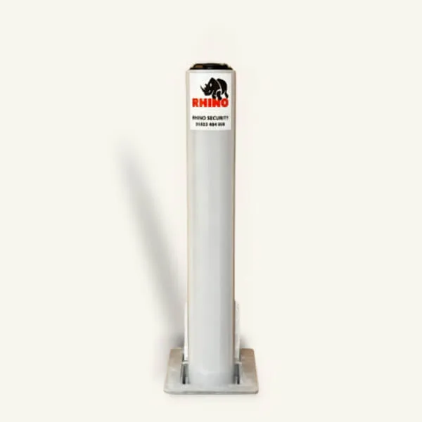 White Powder Coated Steel Telescopic Driveway Bollard